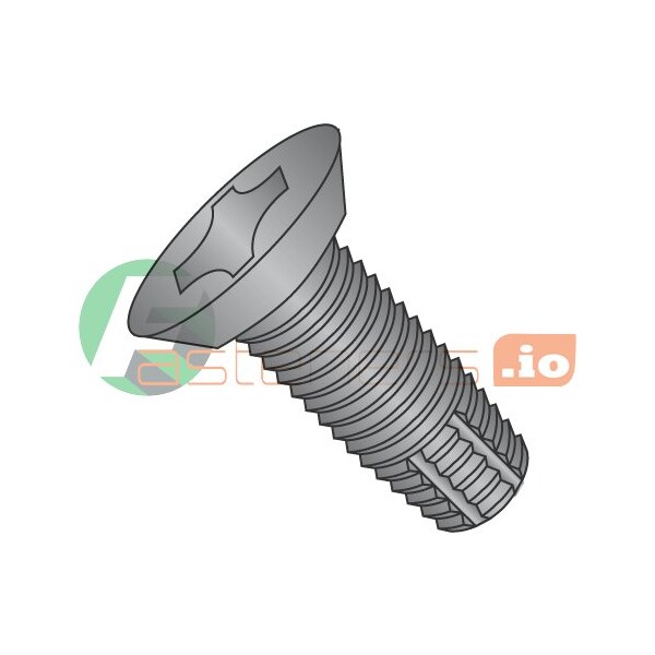 Newport Fasteners Thread Cutting Screw, #10-24 x 3/8 in, Black Oxide Steel Flat Head Phillips Drive, 10000 PK 579331 - main